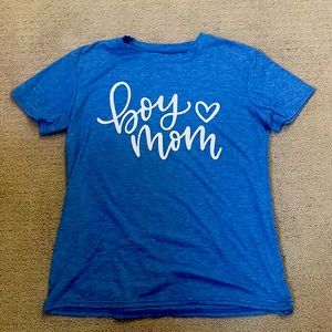 Boy mom t shirt Heather light blue short sleeve medium